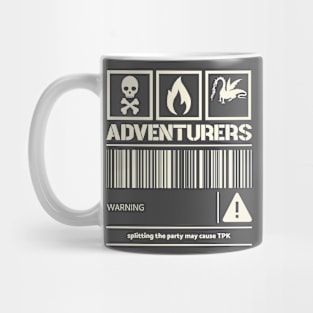 Adventurers Warning - Splitting the party may cause TPK Mug